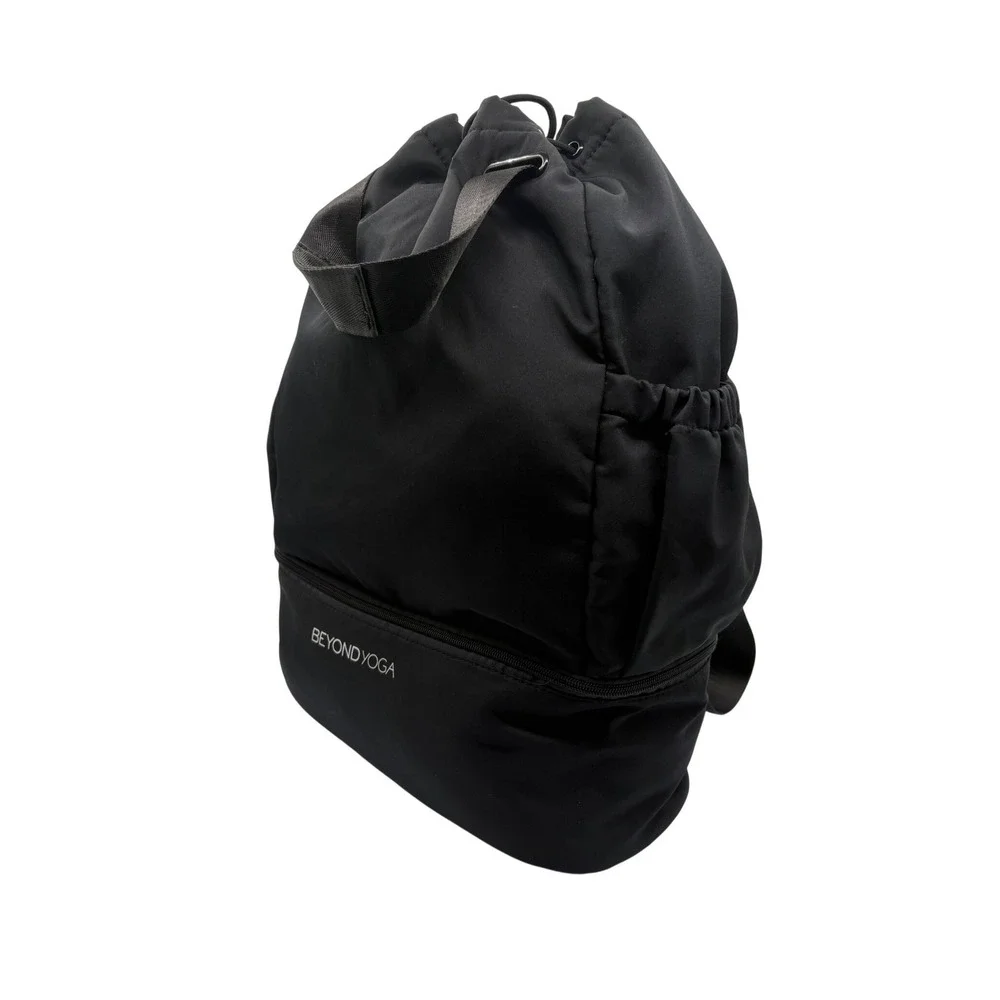Beyond Yoga Backpack Womens OS Black Excellent Drawstring‎ Shoe Compartment Bag